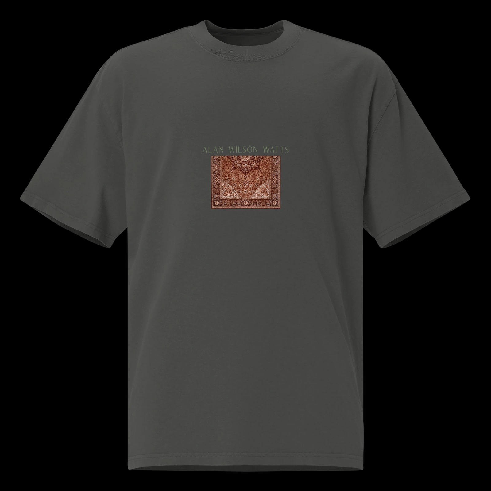 Alan Watts Tee, Faded Coal, front