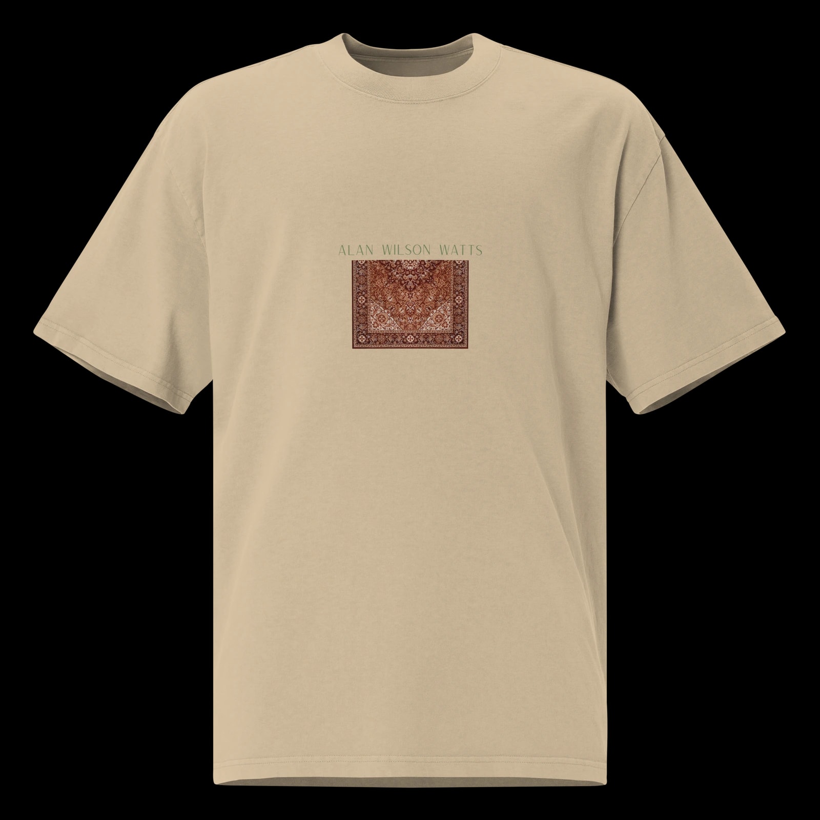 Alan Watts Tee, Faded Khaki, front