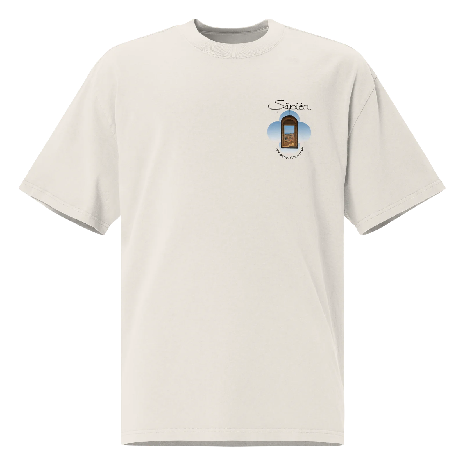 Winston Churchill Tee, Faded Bone, front