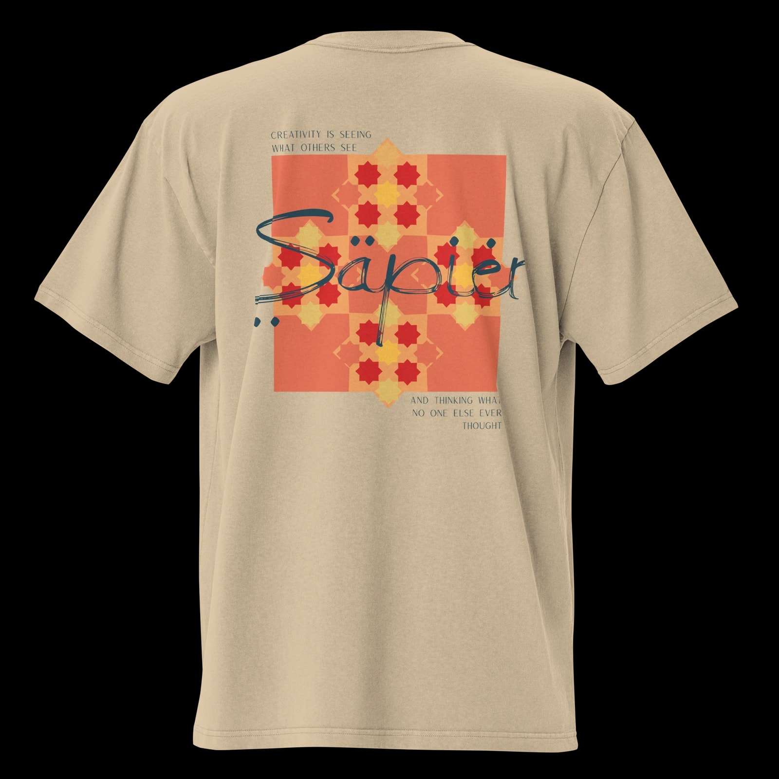 Albert Einstein Tee, Faded Khaki, print detail