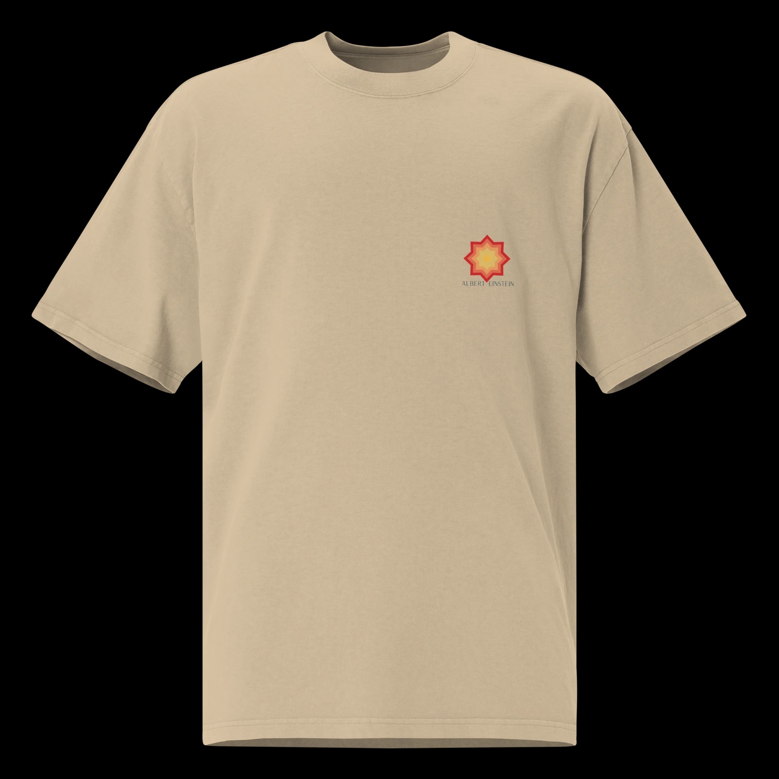 Albert Einstein Tee, Faded Khaki, front