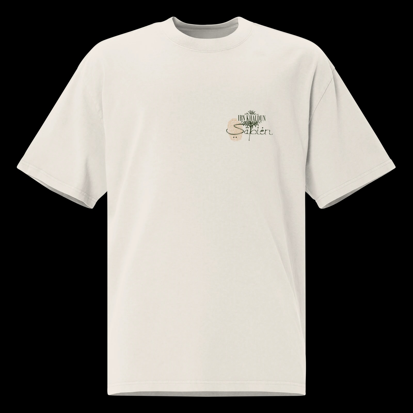 Ibn Khaldun Tee, Faded Bone, front