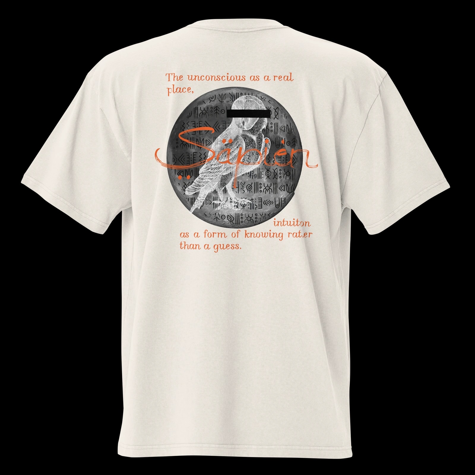 Carl Jung Tee, Faded Bone, print detail