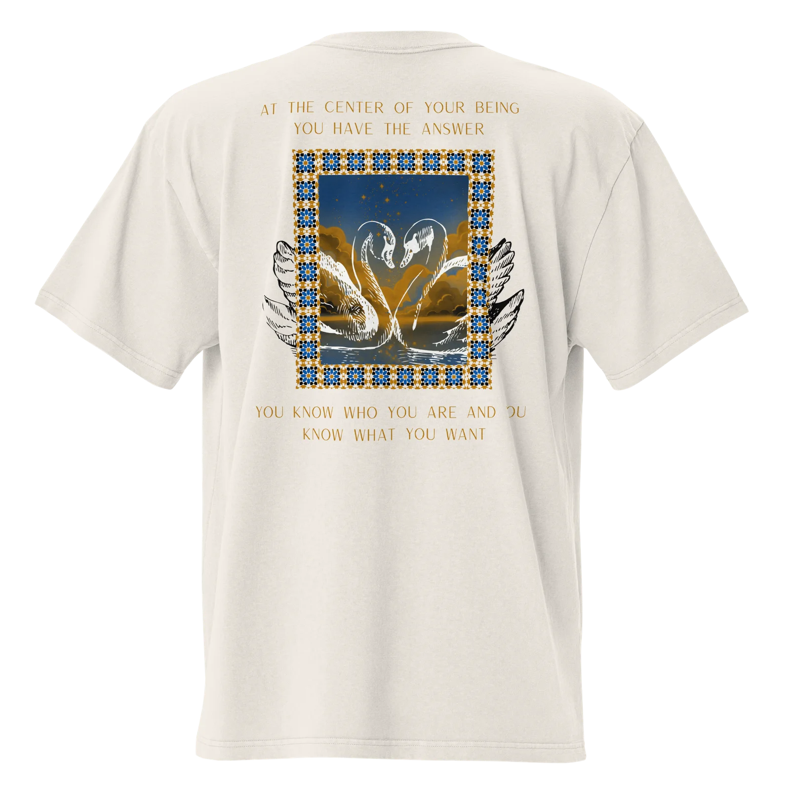 Lao Tzu Tee, Faded Bone, print detail
