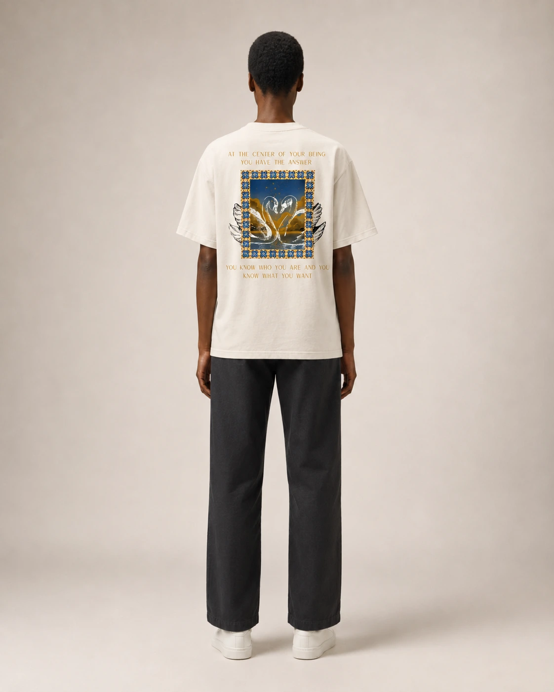 Lao Tzu Tee, Faded Bone, worn, back