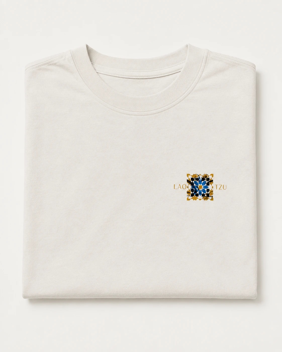 Lao Tzu Tee, Faded Bone, folded flat
