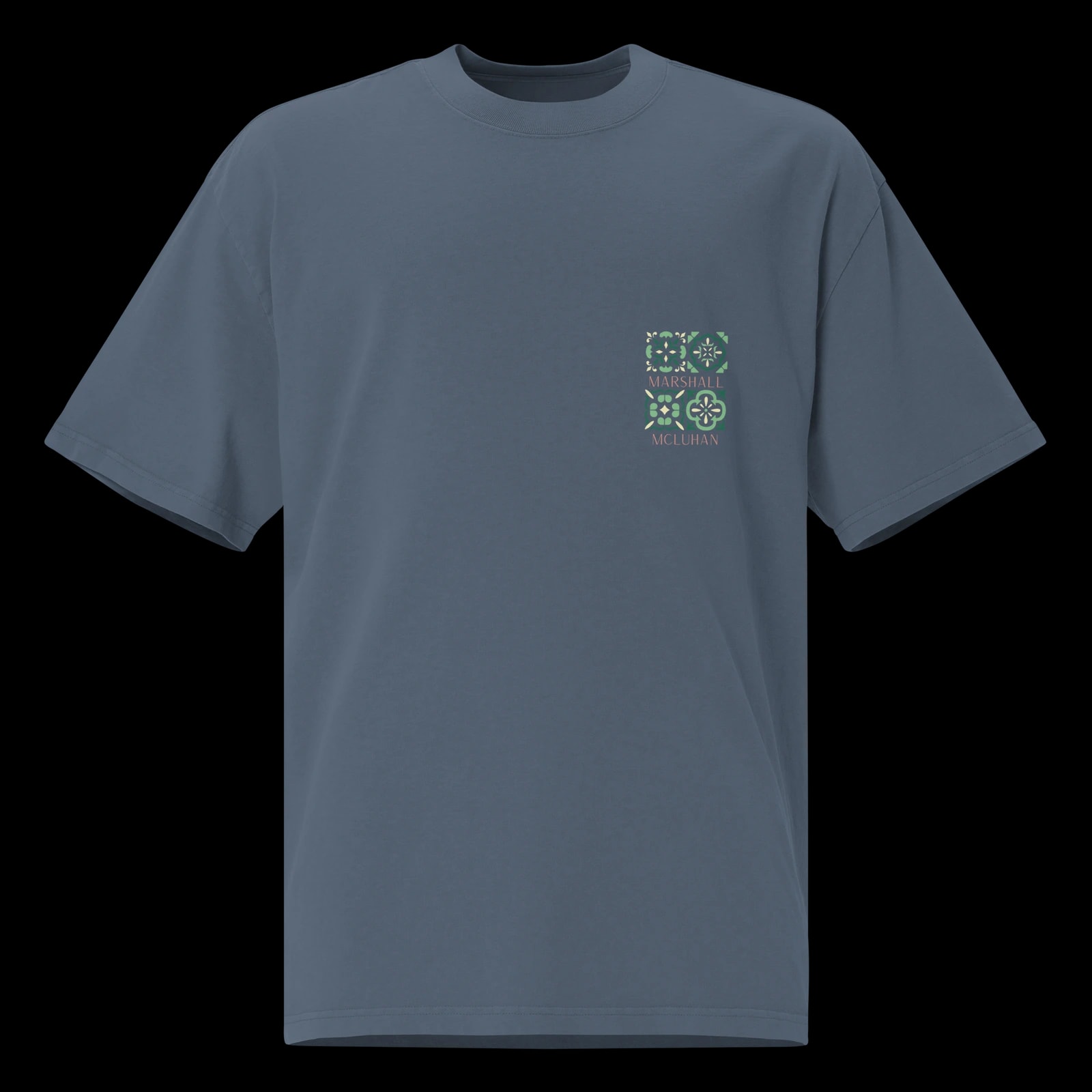 Marshall McLuhan Tee, Faded Indigo, front