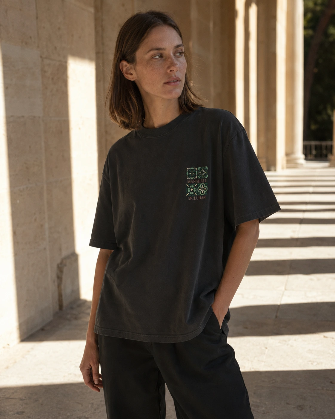 Marshall McLuhan Tee, Faded Black, featured