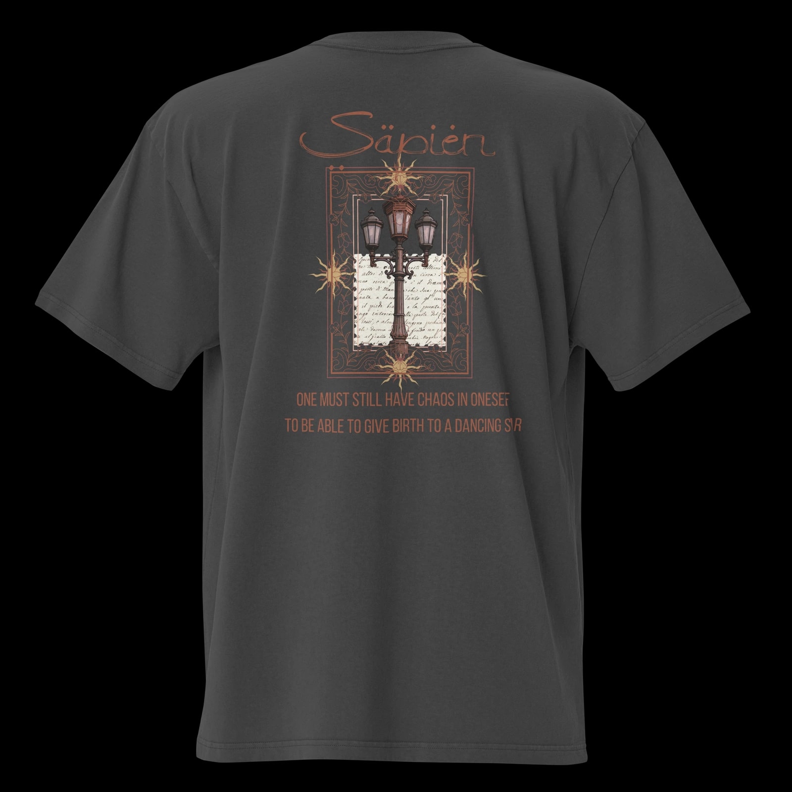 Friedrich Nietzsche Tee, Faded Black, back
