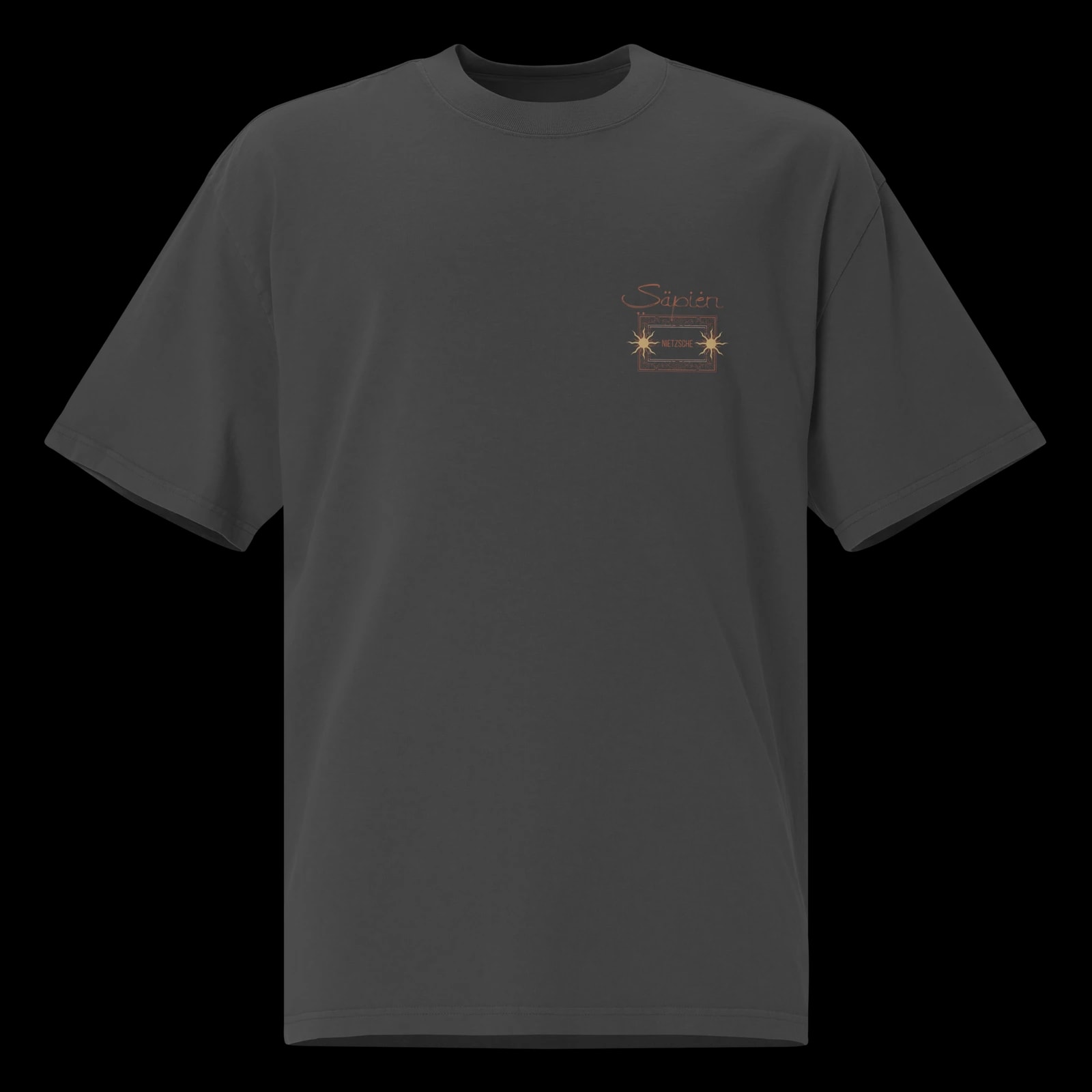 Friedrich Nietzsche Tee, Faded Black, front
