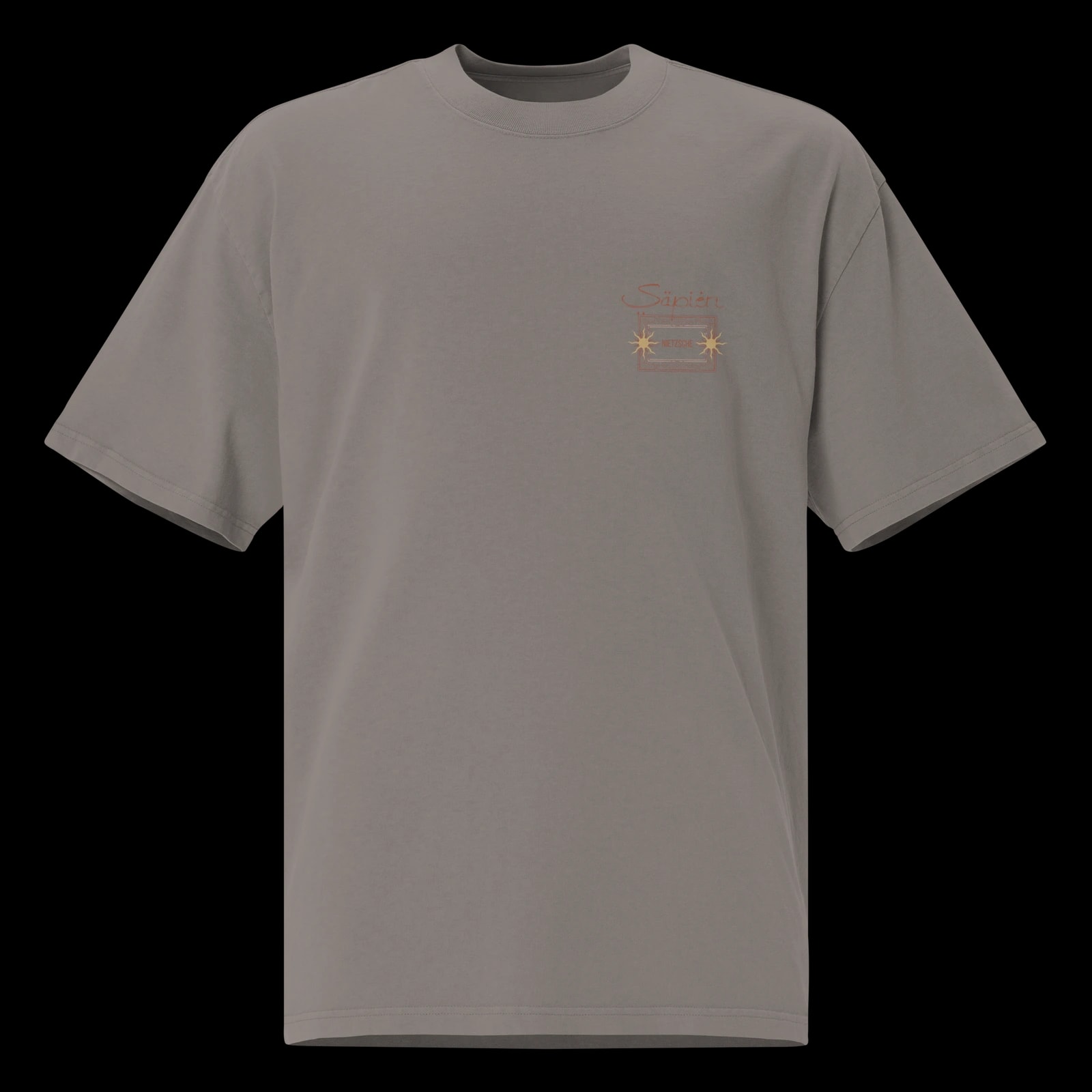 Friedrich Nietzsche Tee, Faded Grey, front
