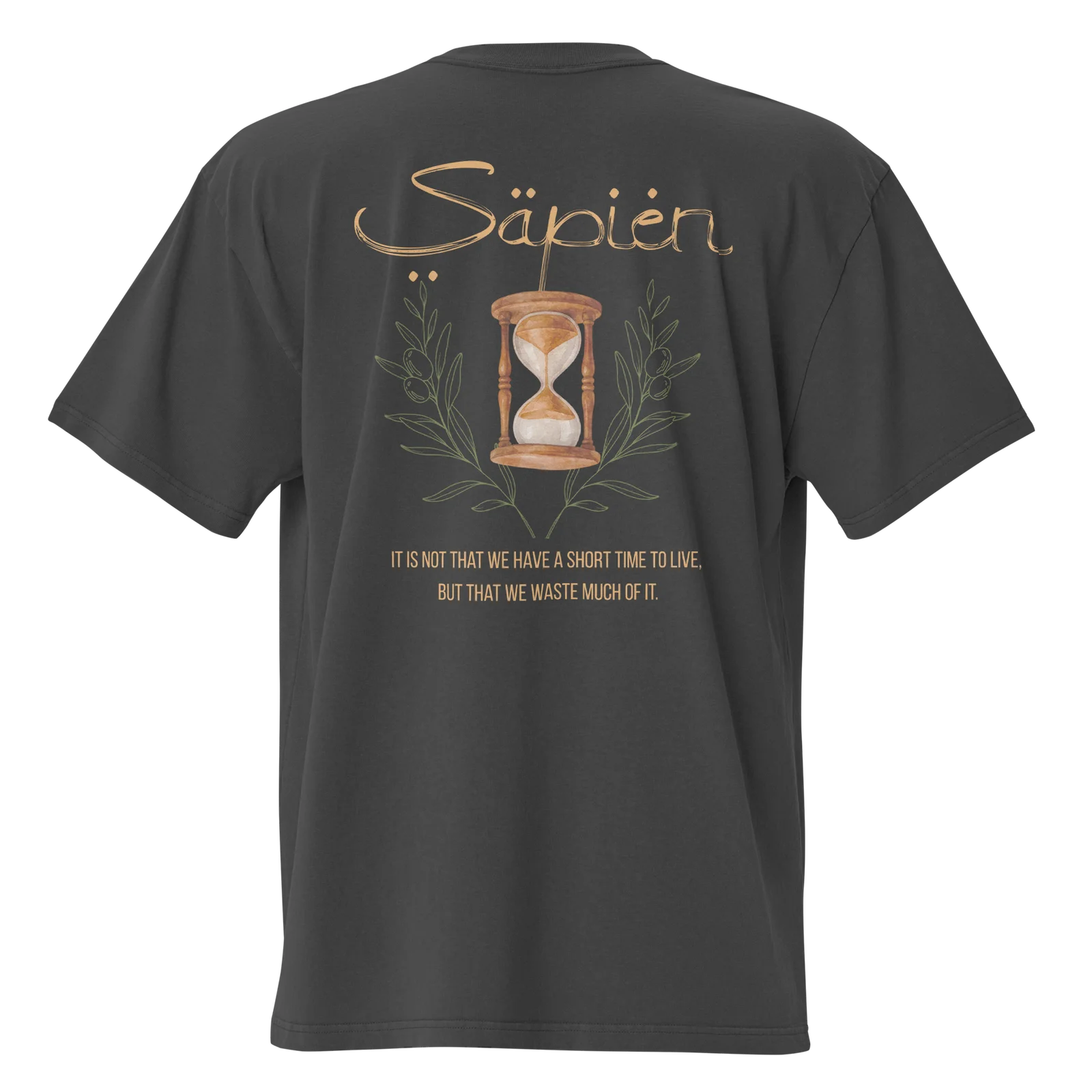 Seneca Tee, Faded Black, print detail