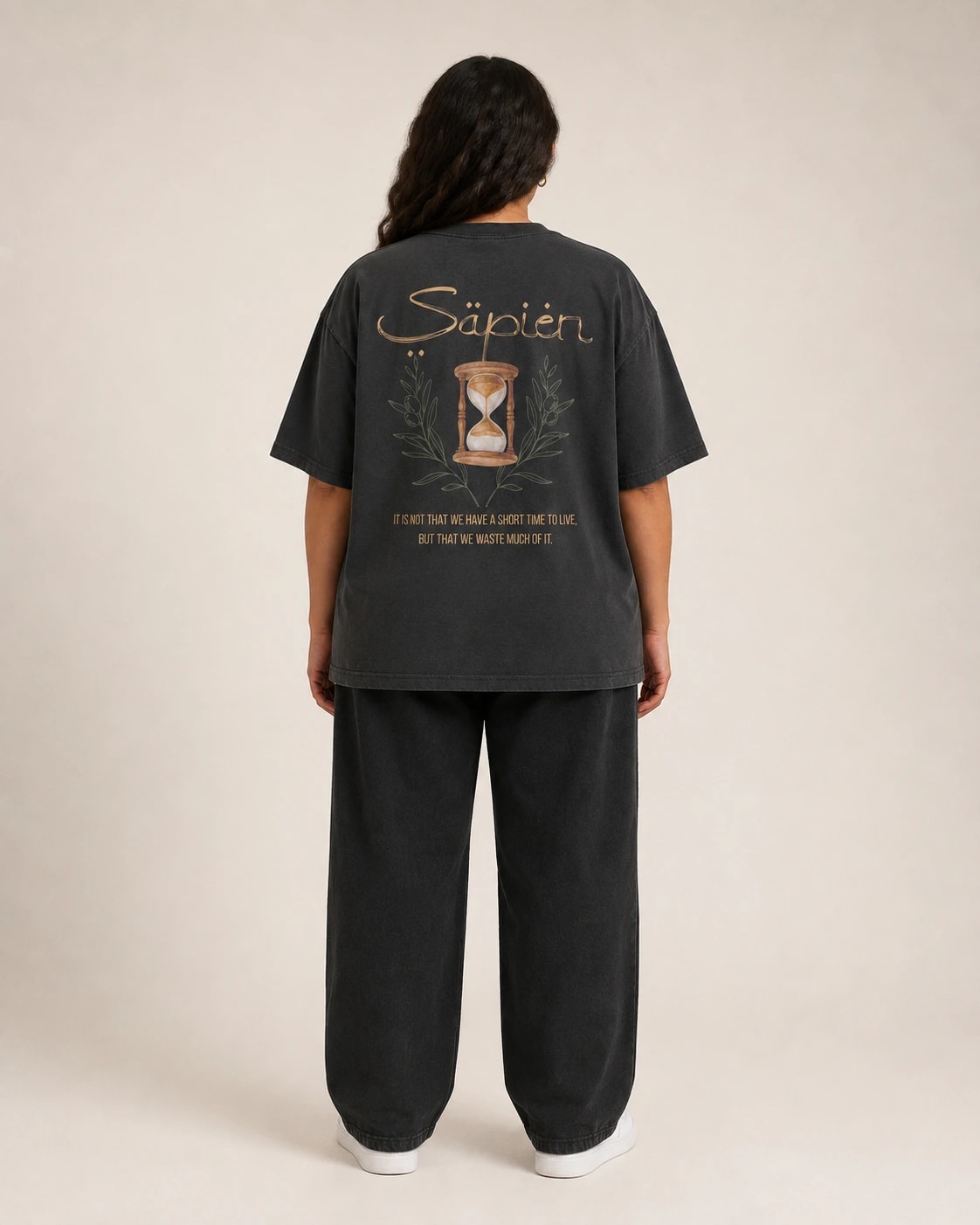 Seneca Tee, Faded Black, worn, back