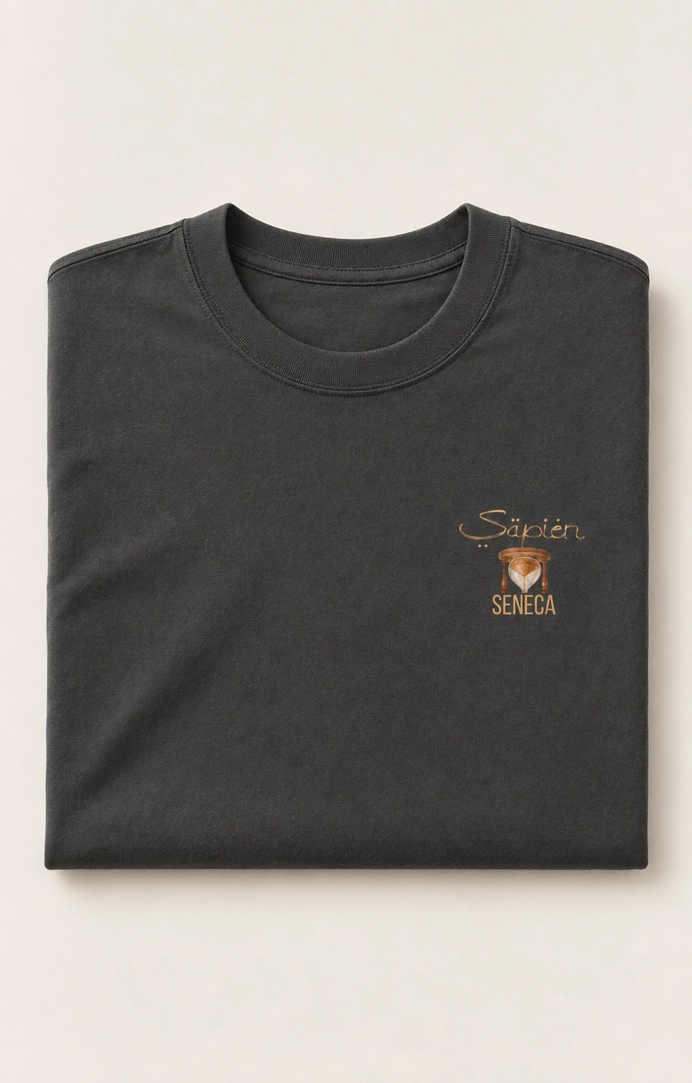 Seneca Tee, Faded Black, folded flat