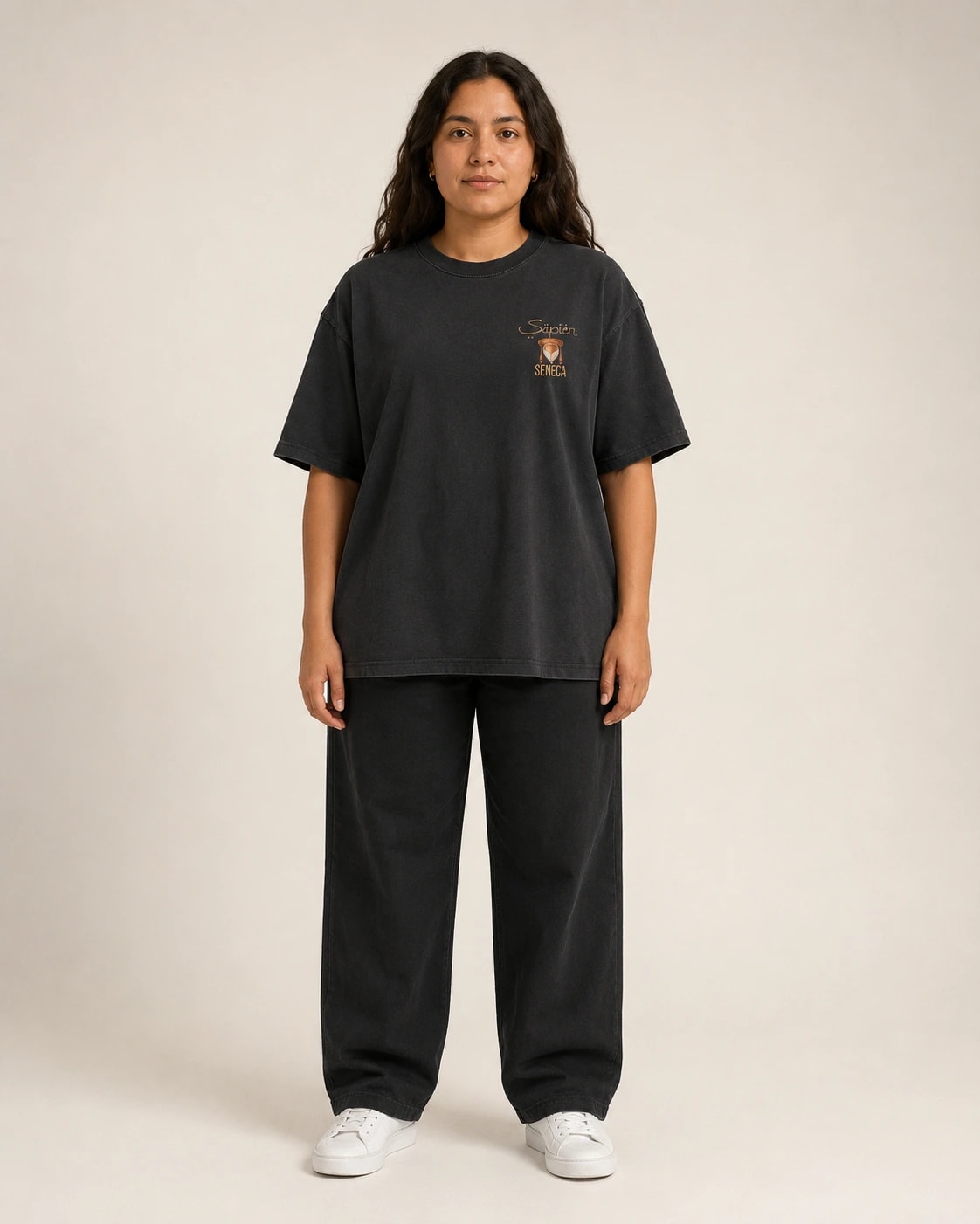 Seneca Tee, Faded Black, worn, front