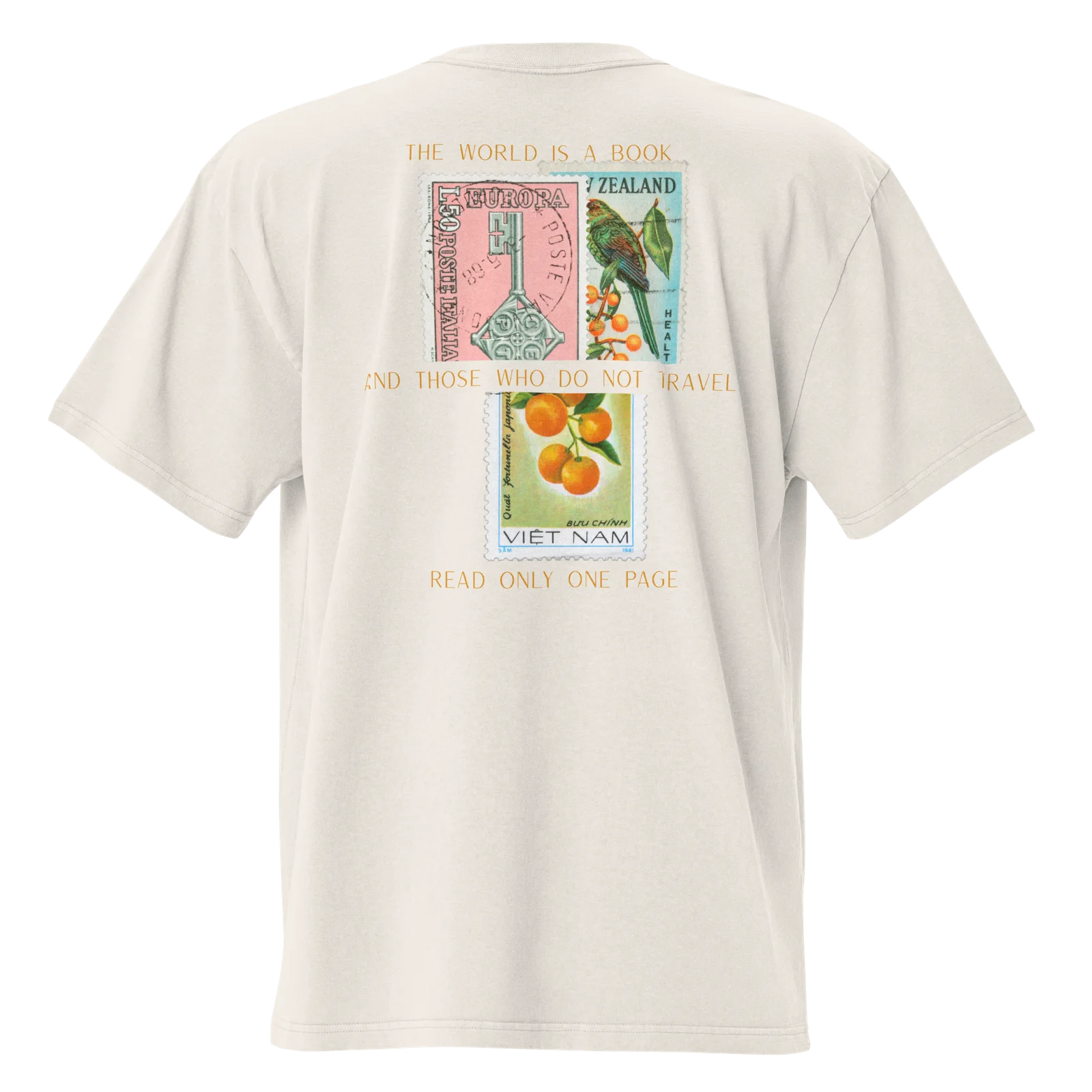 St. Augustine Tee, Faded Bone, print