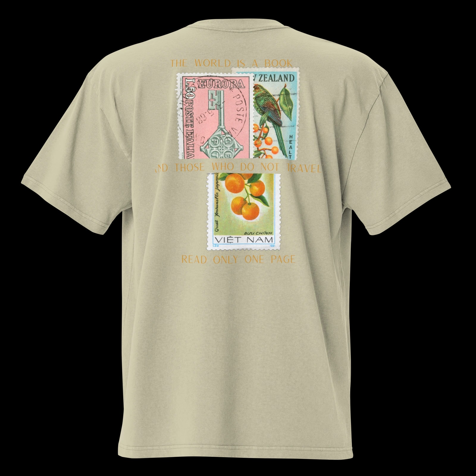 St. Augustine Tee, Faded Eucalyptus, print detail