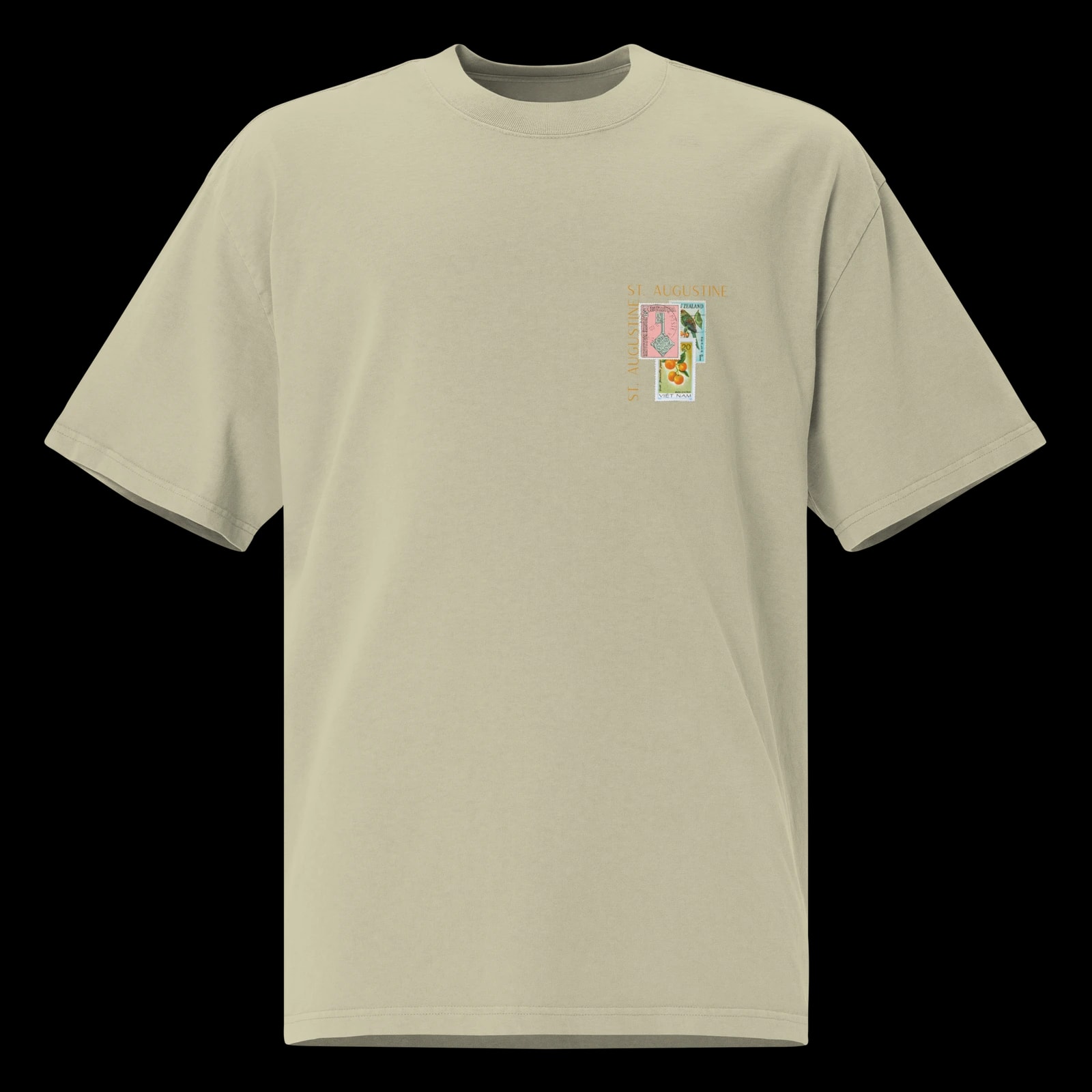 St. Augustine Tee, Faded Eucalyptus, front