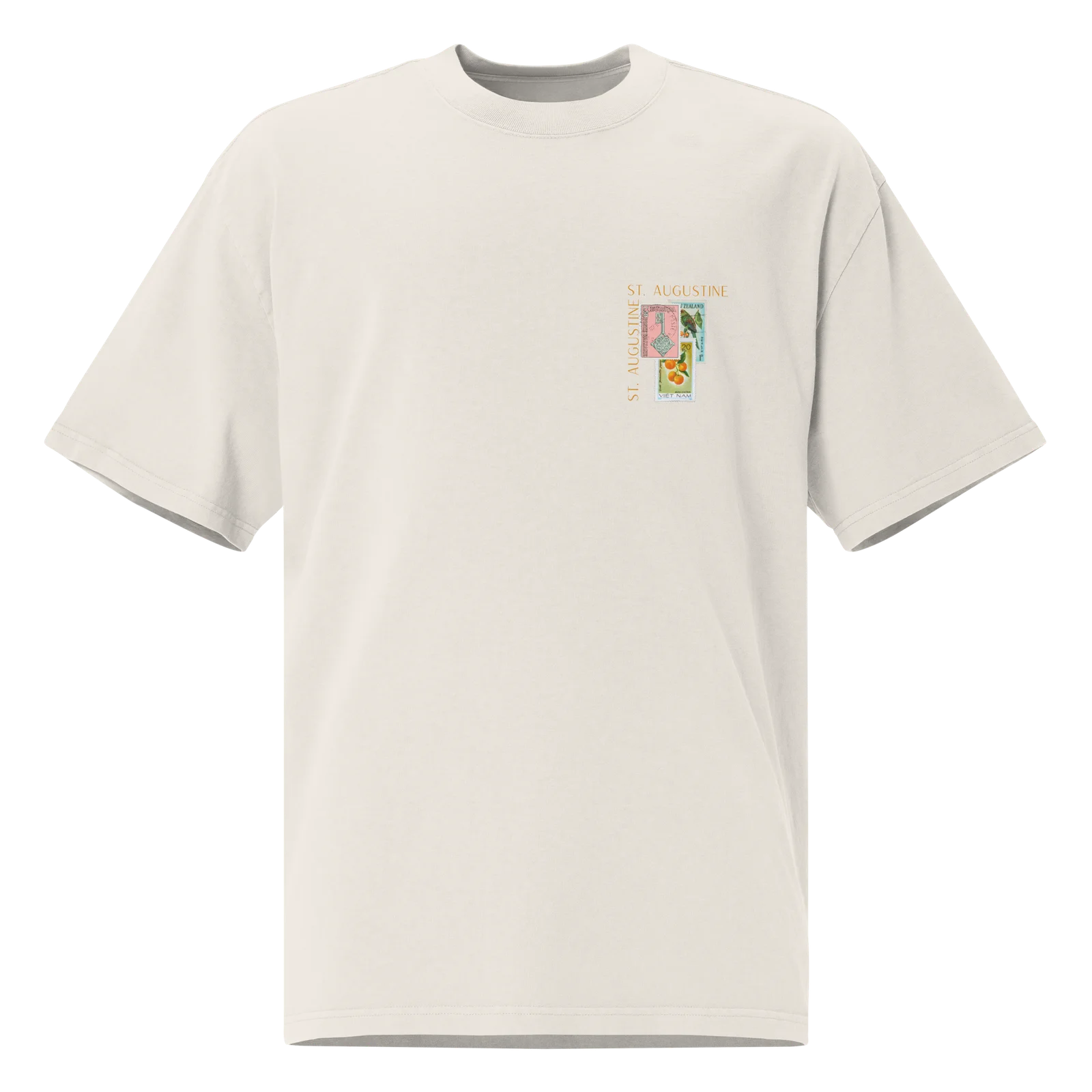 St. Augustine Tee, Faded Bone, front
