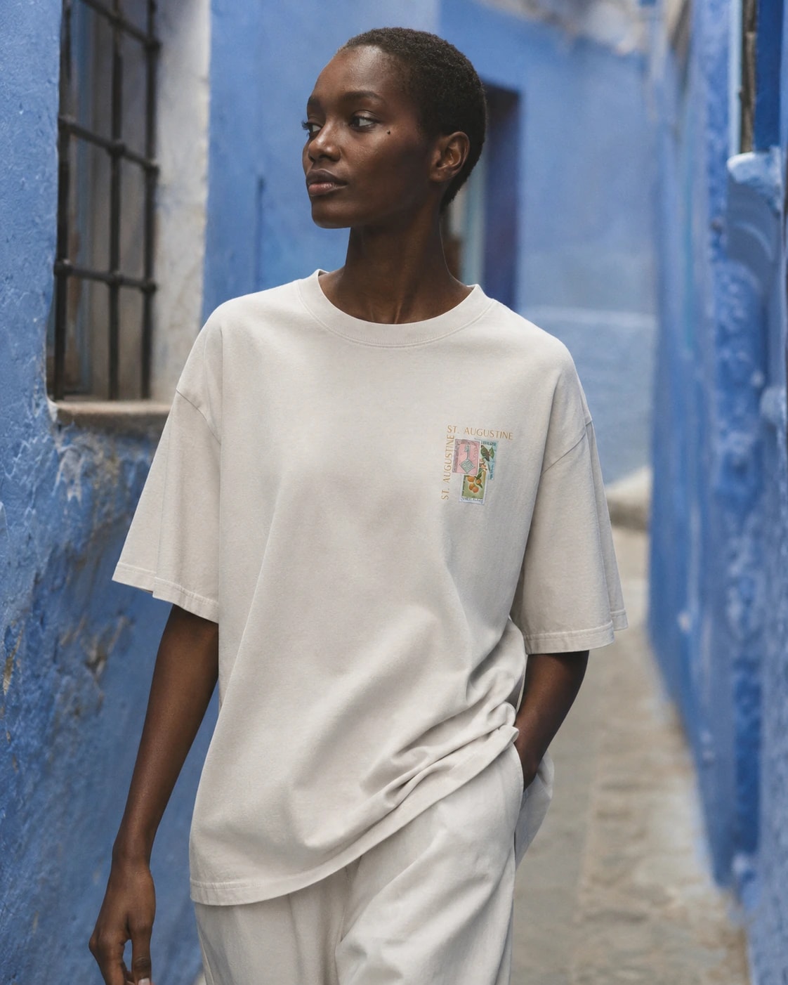 St. Augustine Tee, Faded Bone, featured